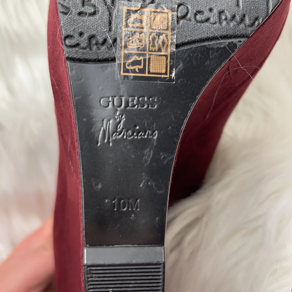 Guess by Marciano Burgundy Corset Wedge - Picture 11 of 12